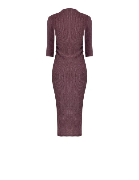 Rinascimento Embossed Ribbed Fabric Sheath Dress