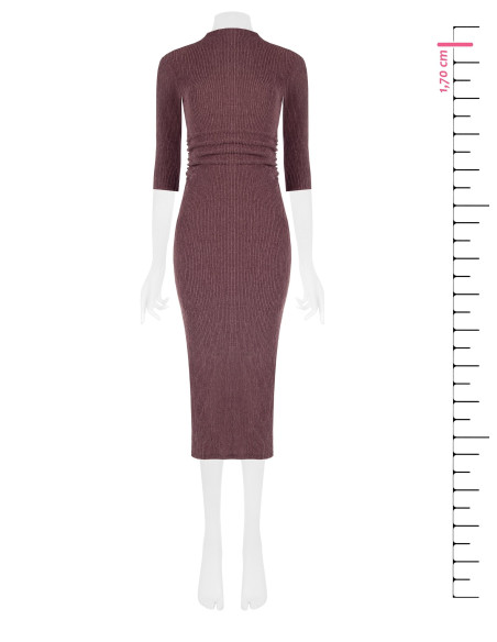 Rinascimento Embossed Ribbed Fabric Sheath Dress