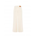 Pantaloni In Drill Di Cotone Wide Leg Con Bottone Logo RR Rinascimento