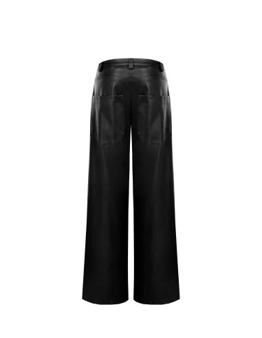 Pantalon palazzo extra-large en similicuir Rinascimento