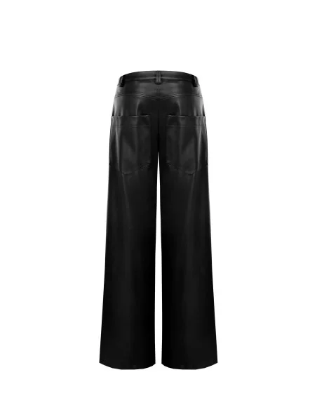 Pantaloni Palazzo Extra Larghi In Similpelle Rinascimento