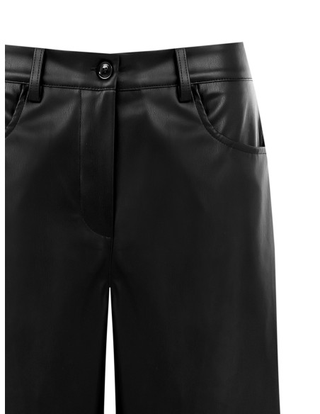 Pantaloni Palazzo Extra Larghi In Similpelle Rinascimento