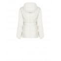 Short Pleated Down Jacket With Coordinated Elastic Belt And Removable Hood Rinascimento