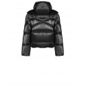 Short Laminated Down Jacket With Hood And Removable Sleeves Rinascimento