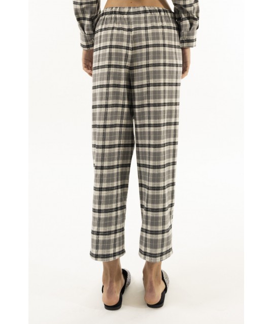 Kontatto Carrot Elastic Plaid Trousers