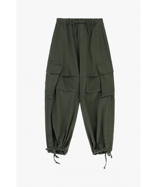 Cargo Fit Trousers With Patch Pockets And Drawstring Dixie