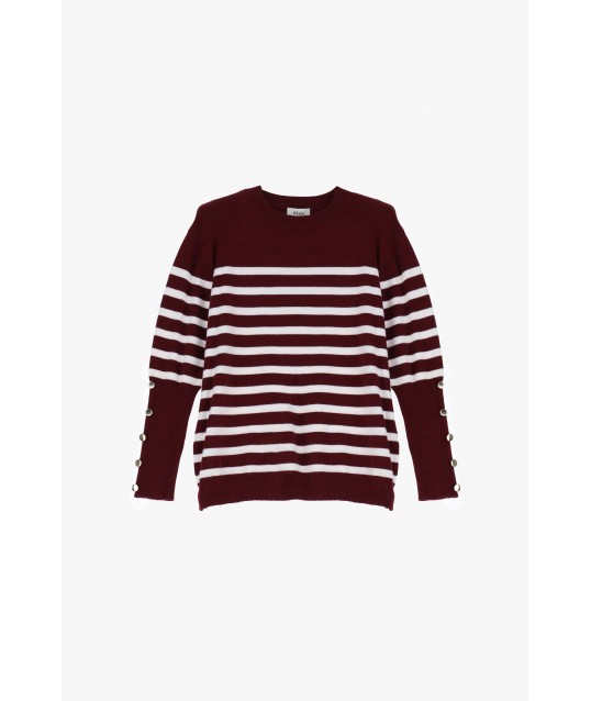 Striped Pullover With Side Buttons Dixie
