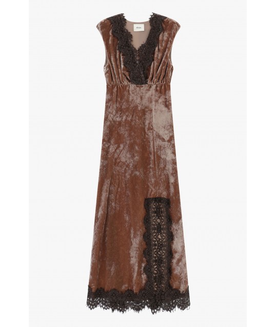 Robe longue sans manches avec empiècements en dentelle Dixie