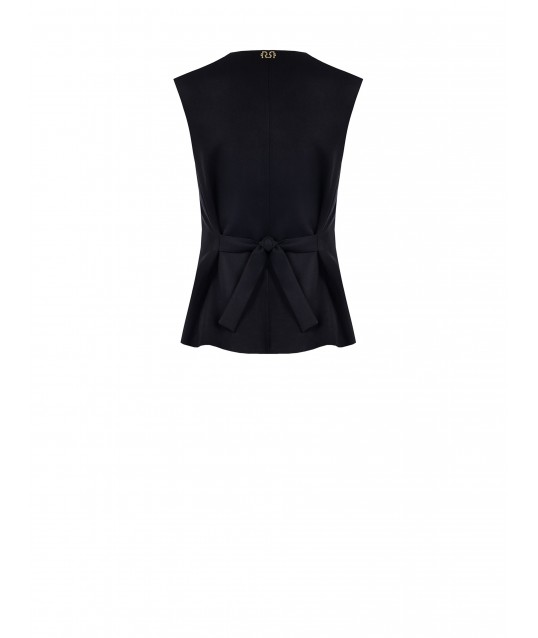 Gilet Lungo Con Lacci Dietro In Misto Viscosa Rinascimento