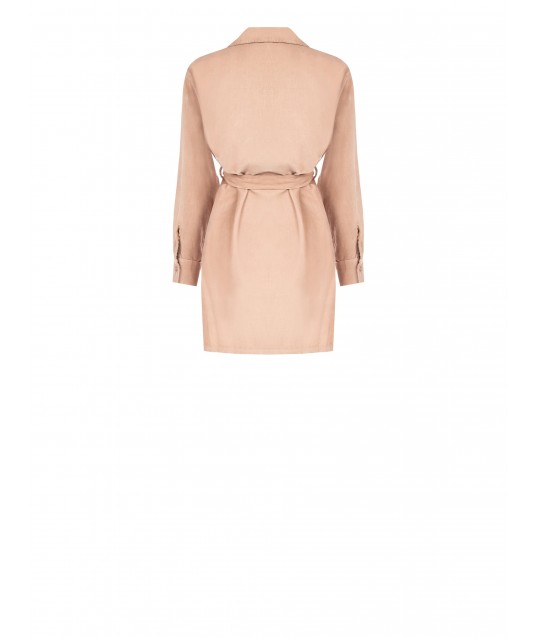 Robe courte en velours côtelé avec col en V et poches Rinascimento