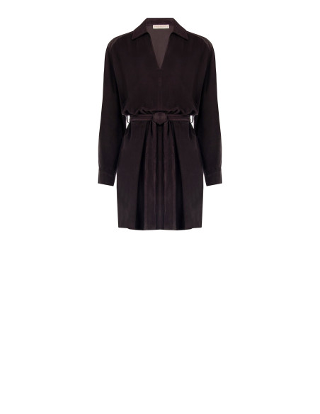 Abito Corto In Velluto A Coste Con Scollo A V E Tasche Rinascimento