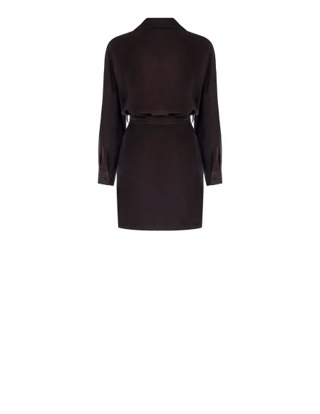 Short Corduroy Dress With V-Neck And Pockets Rinascimento