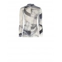 Rinascimento Semi-sheer Shiny Knitted Turtleneck Top