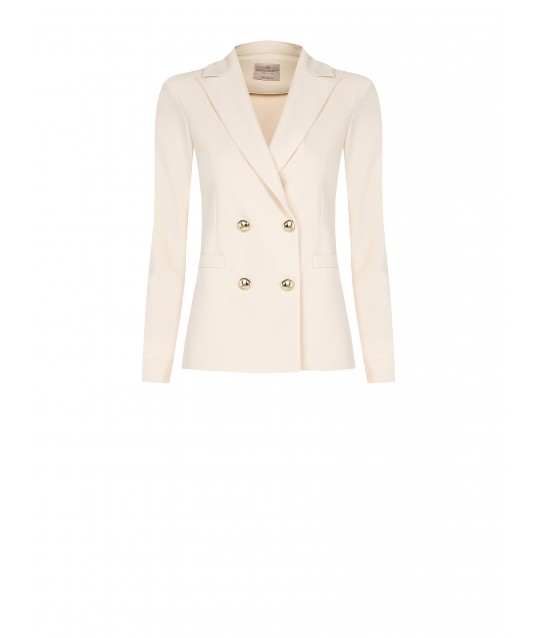 Rinascimento Crepe Scuba Double-breasted Blazer Jacket