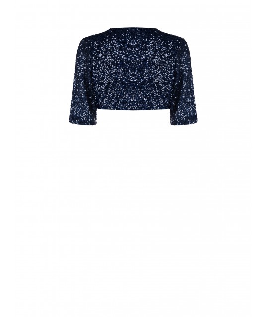 Rinascimento Sequins Covered Open Bolero