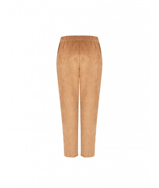 Pantalon droit en velours côtelé avec taille élastiquée et poches Rinascimento