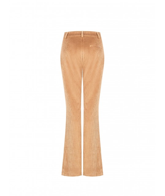 Corduroy Ruffle Trousers With Front Pockets Rinascimento