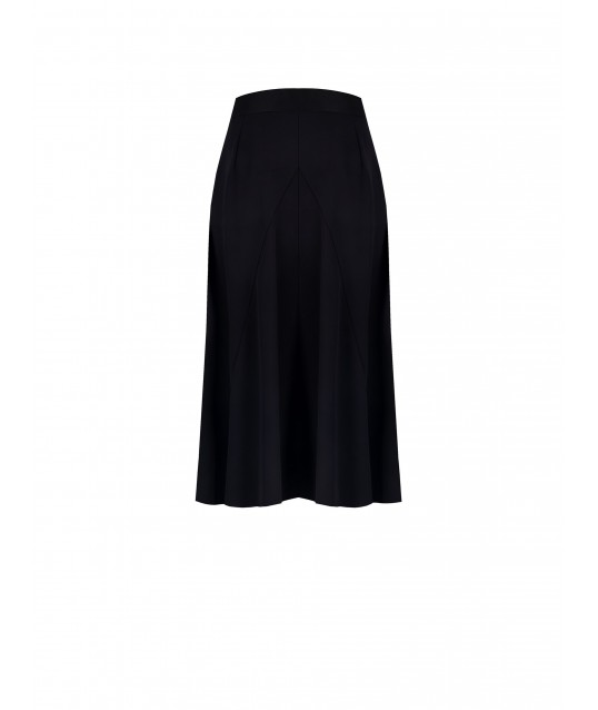 Long Crepe Roller Skirt With Nylon Pockets And Logo Buttons Rinascimento