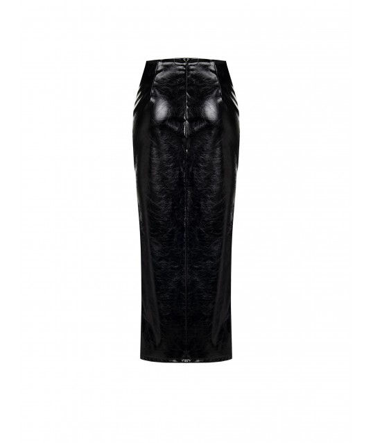 Synthetic Patent Leather Longuette With Deep Slit Rinascimento