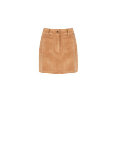 Corduroy Mini Skirt With Front Pockets Rinascimento