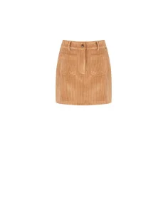 Corduroy Mini Skirt With Front Pockets Rinascimento