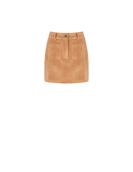 Corduroy Mini Skirt With Front Pockets Rinascimento