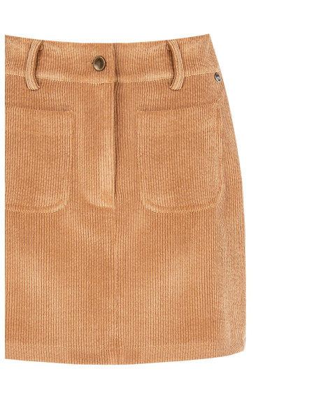 Corduroy Mini Skirt With Front Pockets Rinascimento