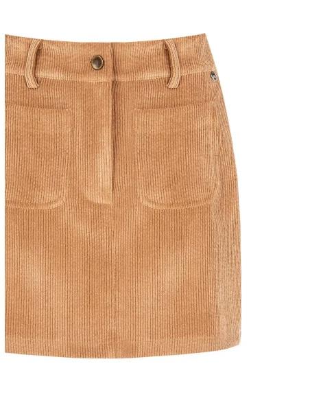Corduroy Mini Skirt With Front Pockets Rinascimento