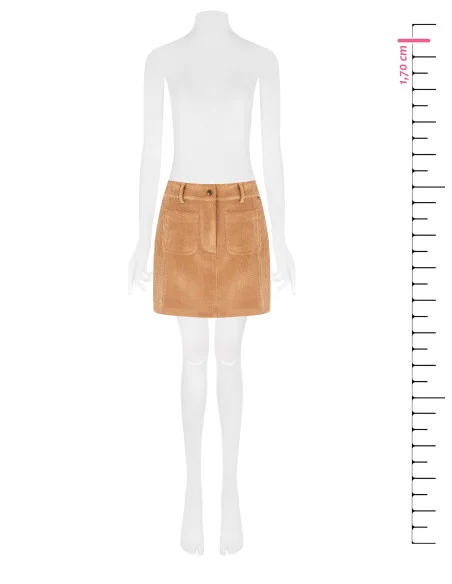 Corduroy Mini Skirt With Front Pockets Rinascimento