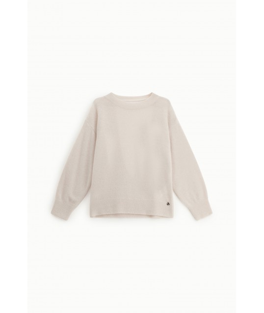 Pull ras du cou à manches longues et encolure dorsale Dixie