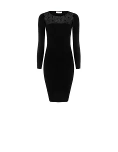Robe fourreau midi en tricot avec empiècement en dentelle Rinascimento
