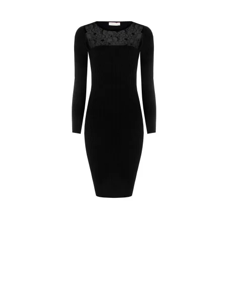 Robe fourreau midi en tricot avec empiècement en dentelle Rinascimento