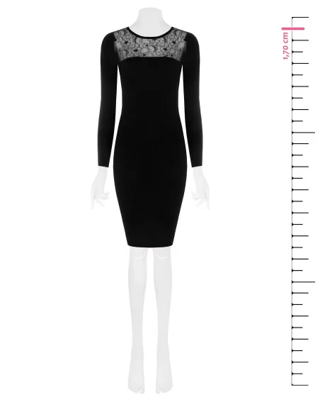 Robe fourreau midi en tricot avec empiècement en dentelle Rinascimento