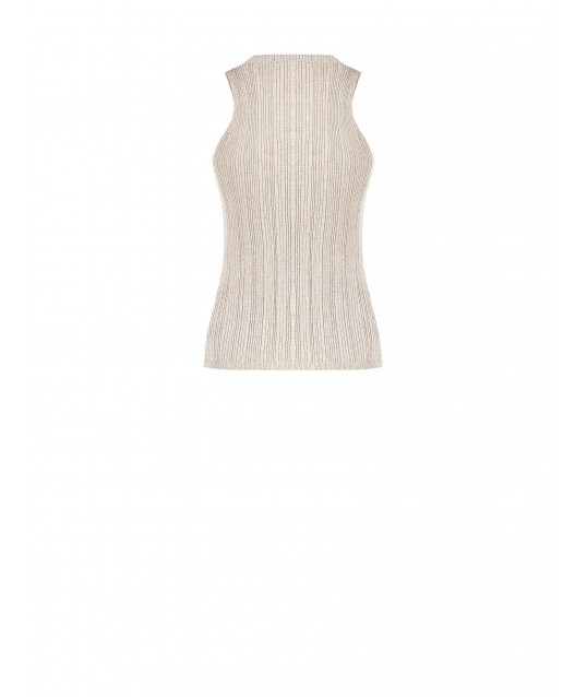 Top Aderente A Coste Con Filato In Lurex E Cut-Out A Goccia Rinascimento