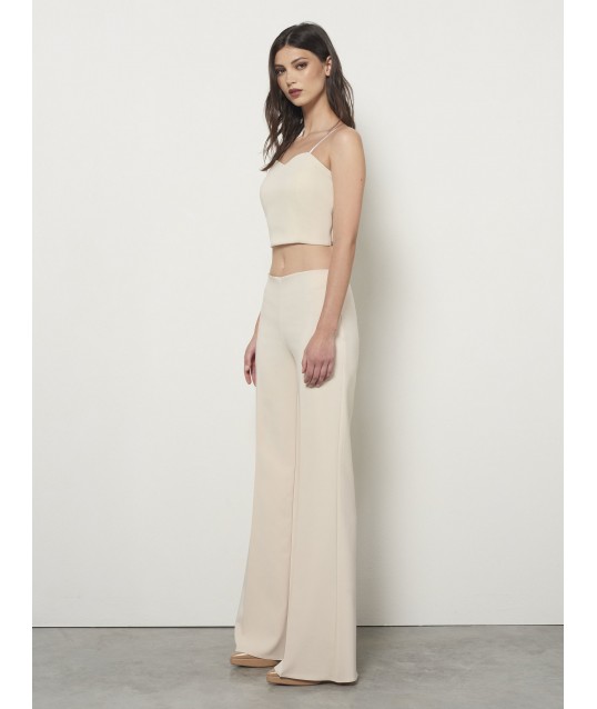 Technical fabric palazzo trousers with side zip Rinascimento