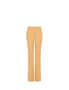 Pantaloni Palazzo In Scuba Crepe Con Zip Sul Lato Rinascimento