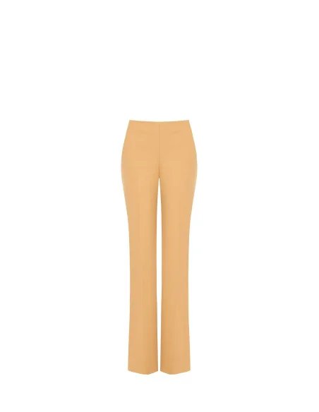 Pantalon palazzo en crêpe scuba avec fermeture éclair sur le côté Rinascimento