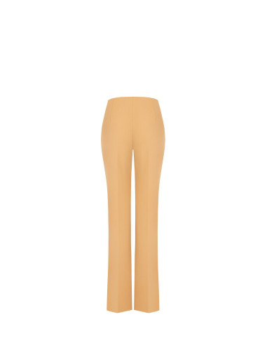 Pantaloni Palazzo In Scuba Crepe Con Zip Sul Lato Rinascimento