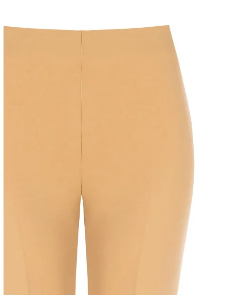 Pantaloni Palazzo In Scuba Crepe Con Zip Sul Lato Rinascimento
