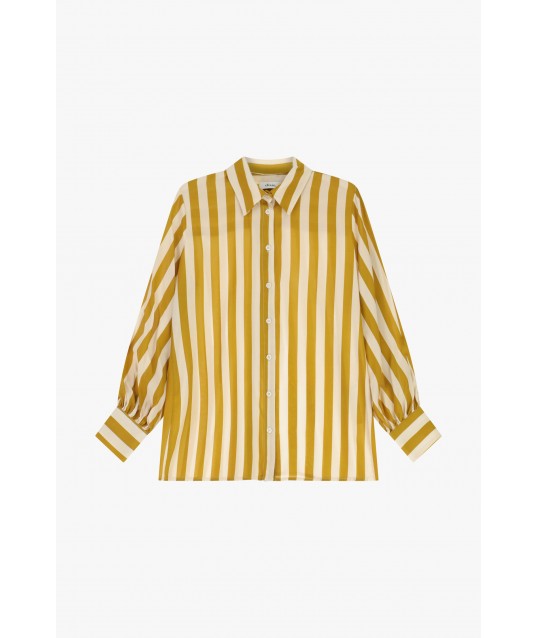 Dixie Vertical Striped Shirt With Wide Sleeves