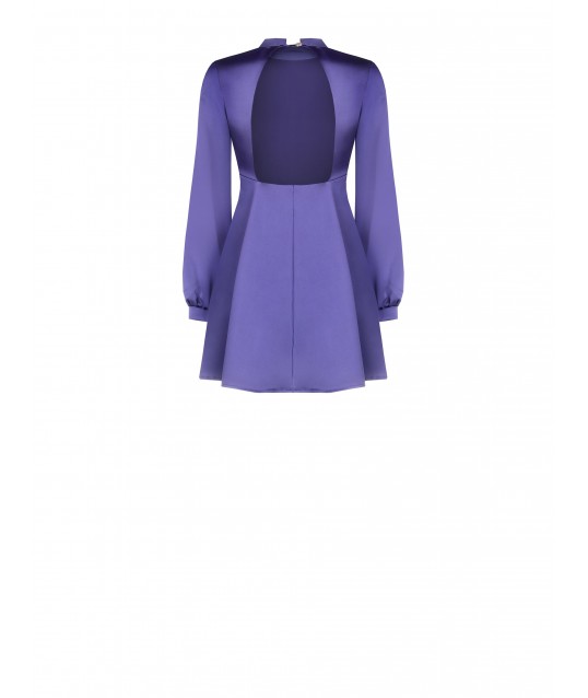 Rinascimento - Robe courte en satin à dos ouvert avec volant