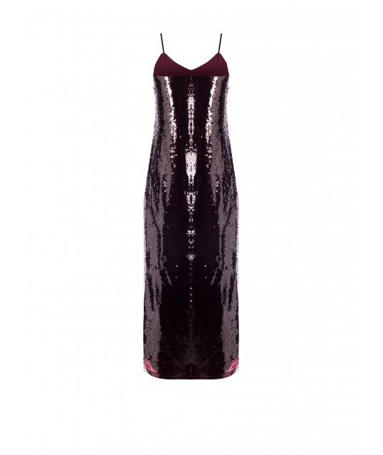 Rinascimento Sequins Covered Long Slip Dress
