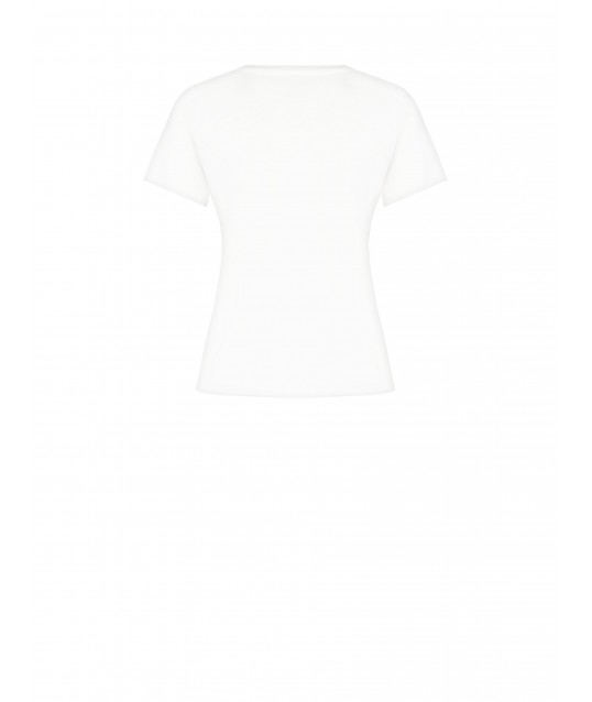 T-Shirt régulier en coton avec slogan et cristaux cabochons Rinascimento