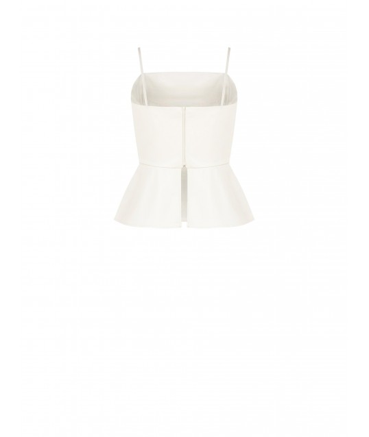 Rinascimento Leatherette Peplum Top
