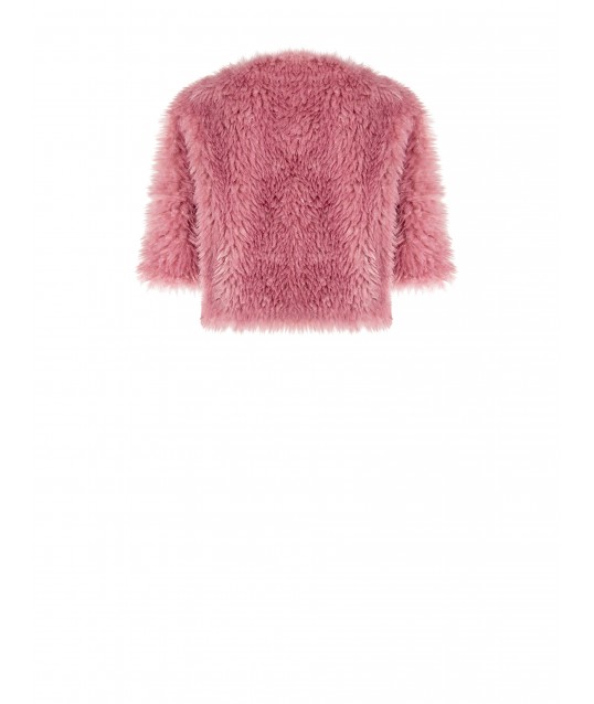 Manteau court en fourrure synthétique avec manches 3/4 Rinascimento