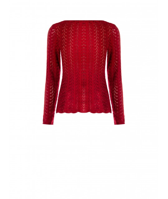 Rinascimento Braided and Openwork Knitted Fitted Top