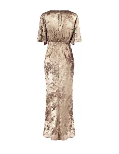Robe longue à effet laminé, froncée sur les hanches Rinascimento 2