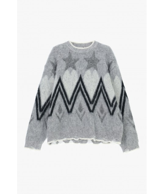 Dixie Stars and Zig-Zag Crewneck Sweater