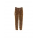 Straight Denim Delavé Effect Velvet Straight Trousers Rinascimento