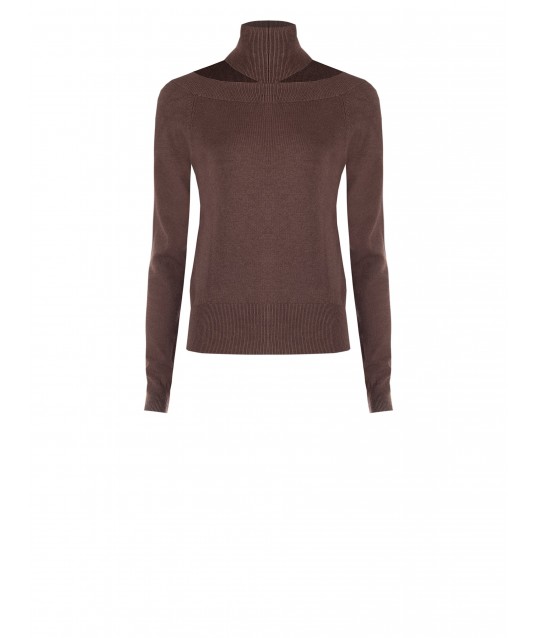 Pull à col roulé avec encolure découpée Rinascimento